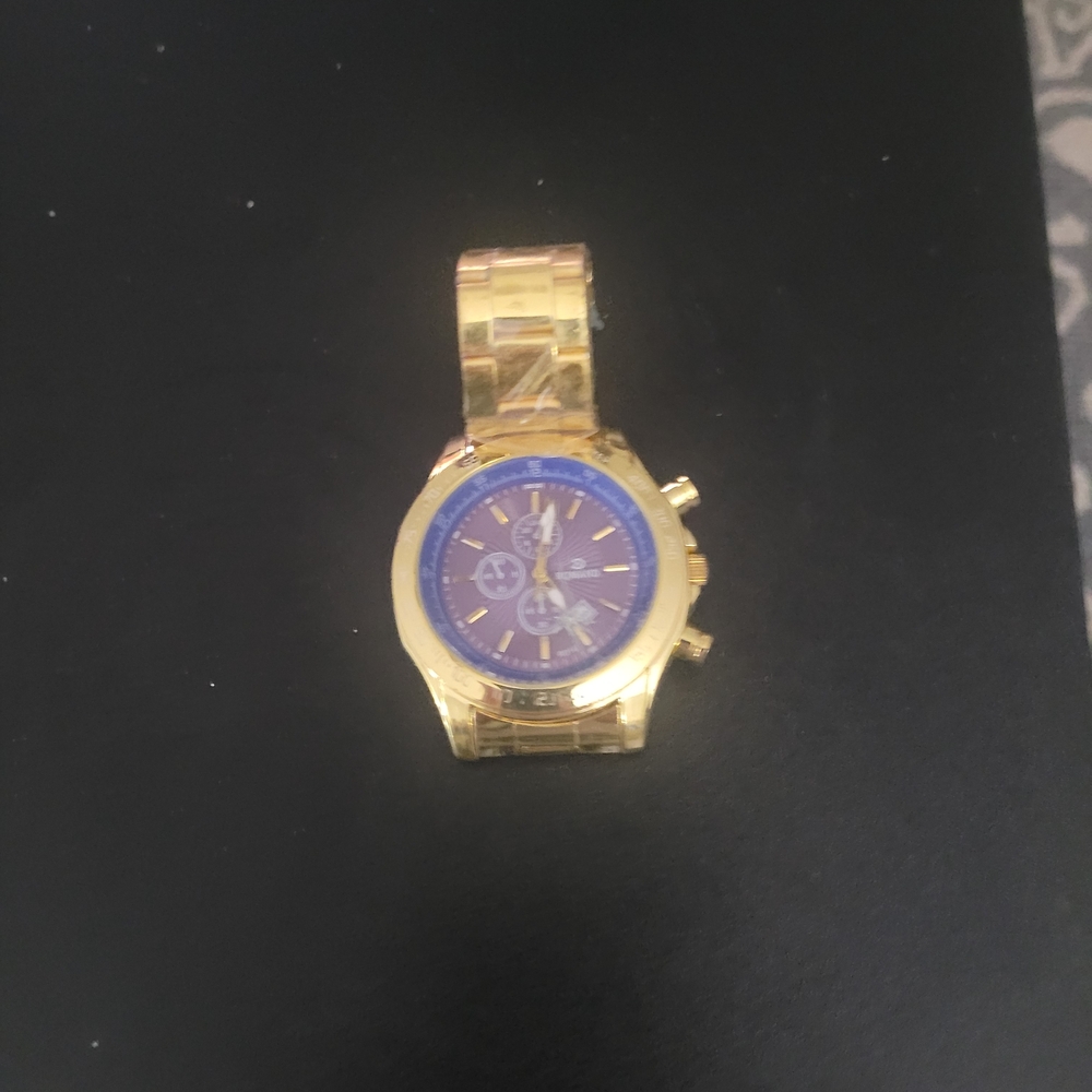 Gold and Blue Men's Watch